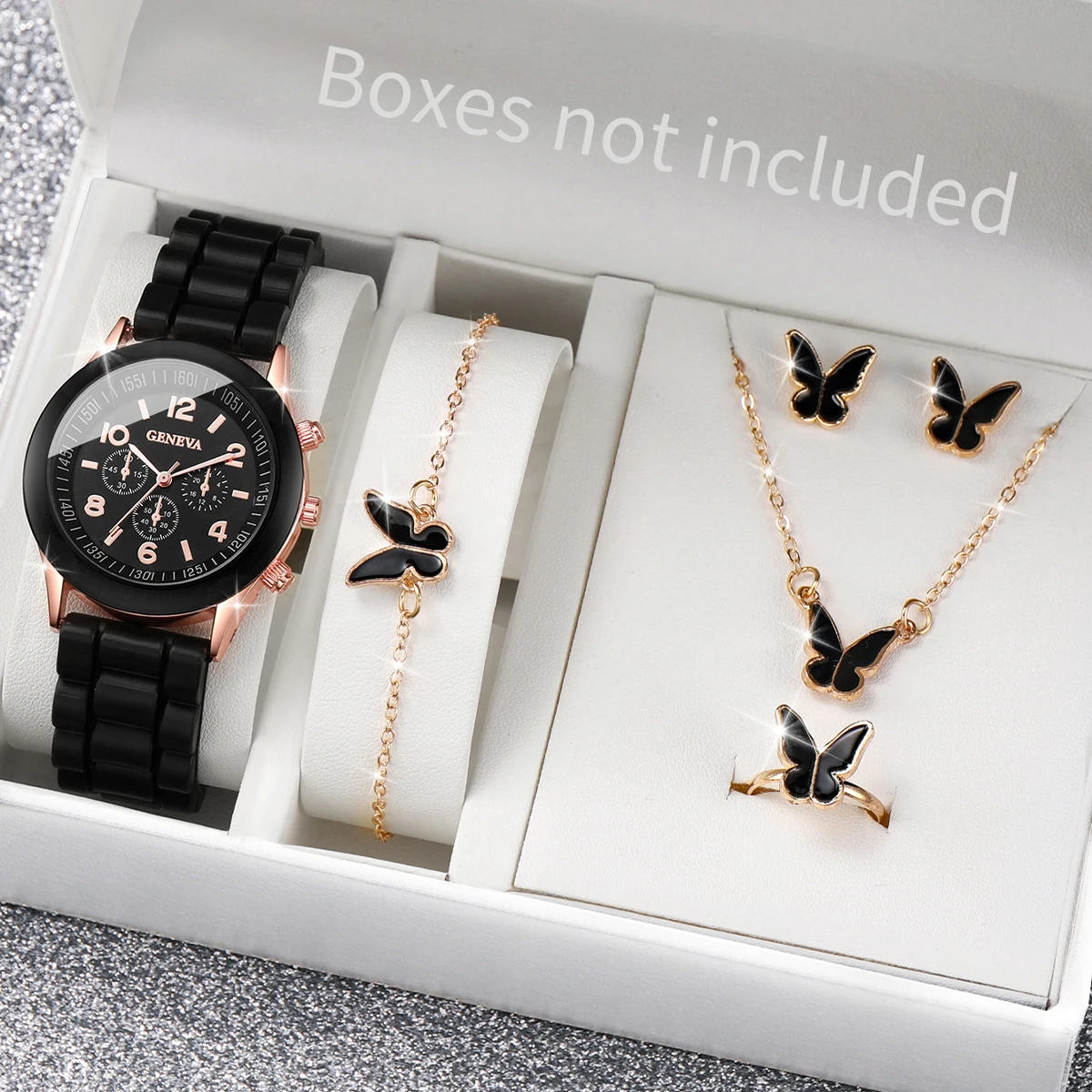 Jewelry Box Organizer Watches - 5/6PCS Fashion Women Watches Casual Silicone
