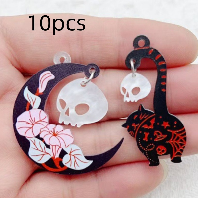 10pcs Halloween Acrylic Ghost  - Jewelry & Watches Store incelemesi ve fiyatı