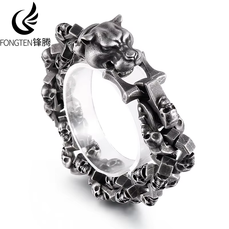 Fongten Skull Tiger Bracelet f - Gothic Skull Ring incelemesi ve fiyatı