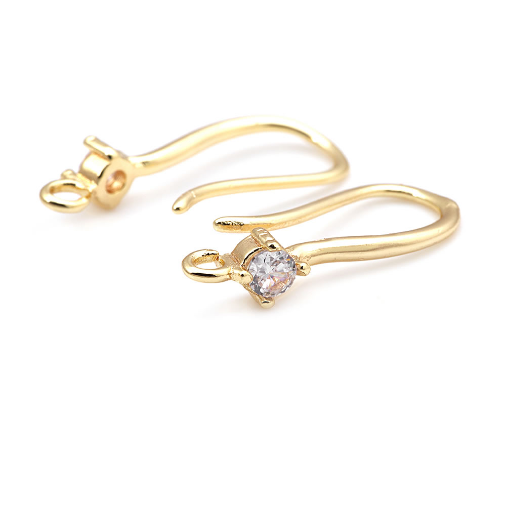 18K Gold Color Brass with Zirc - Hoop Earrings incelemesi ve fiyatı