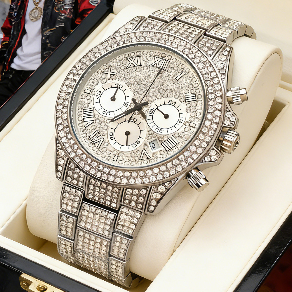 NO Logo Silver Gold Full Diamo - Jewelry Watches Brands incelemesi ve fiyatı