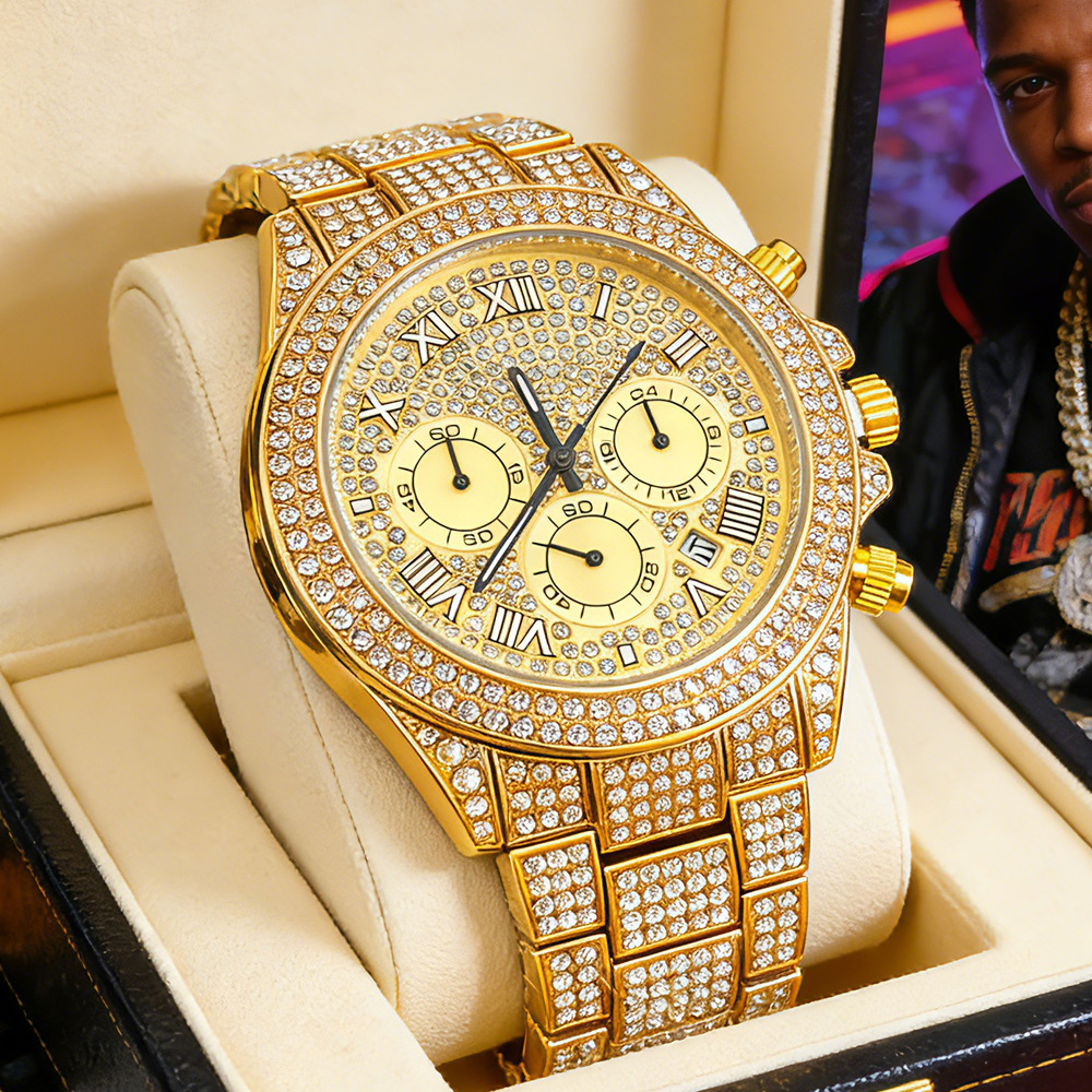 NO Logo Silver Gold Full Diamo - Jewelry Watches Brands incelemesi ve fiyatı