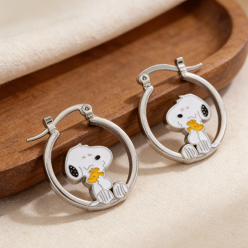 Cute Snoopy Huggie Hoop Earrin - Hoop Earrings incelemesi ve fiyatı