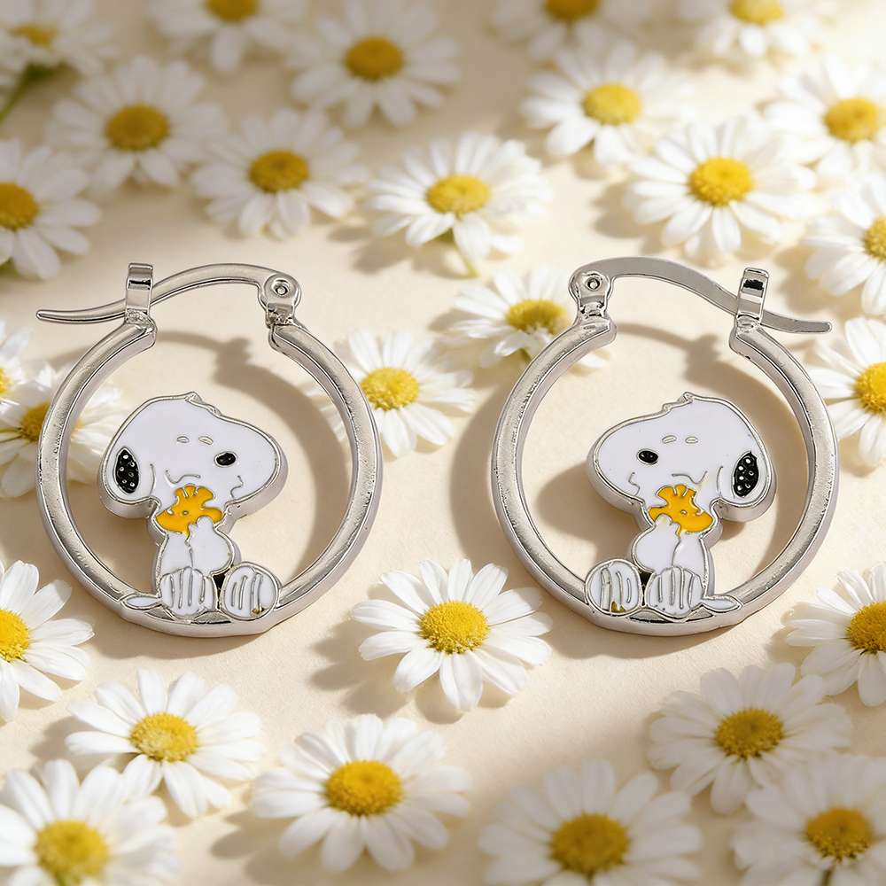 Cute Snoopy Huggie Hoop Earrin - Hoop Earrings incelemesi ve fiyatı