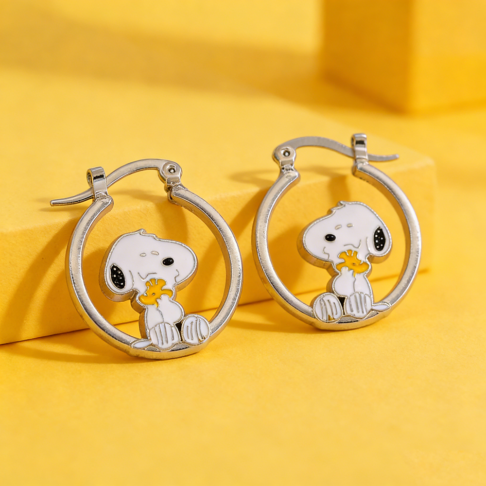 Cute Snoopy Huggie Hoop Earrin - Hoop Earrings incelemesi ve fiyatı