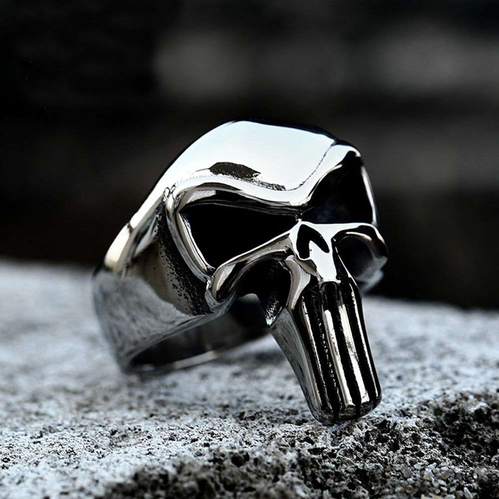 Punk Punisher Rings Men Women  - Gothic Skull Ring incelemesi ve fiyatı