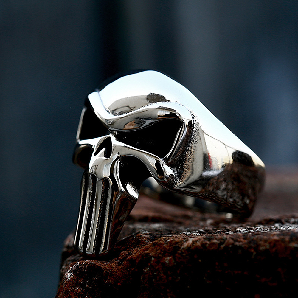 Punk Punisher Rings Men Women  - Gothic Skull Ring incelemesi ve fiyatı