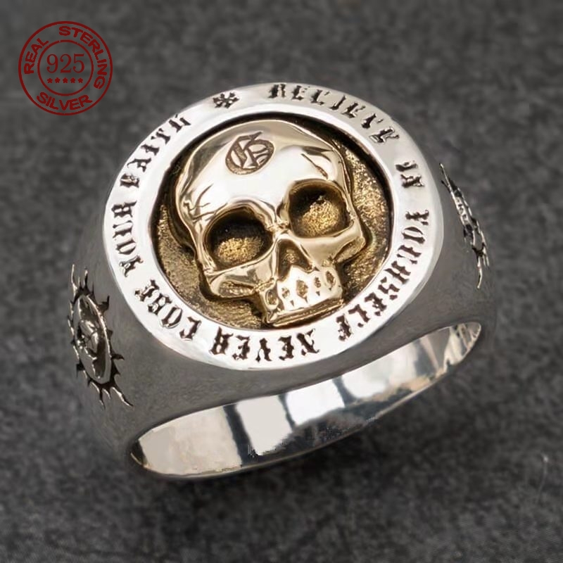 S925 Sterling Silver Fashion M - Gothic Skull Ring incelemesi ve fiyatı