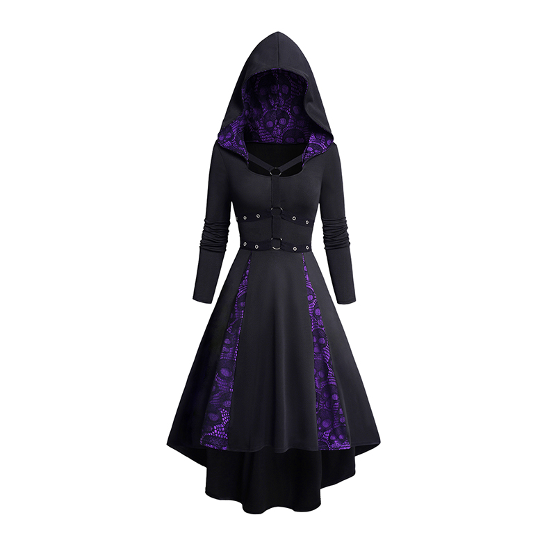 Women's Hoodie Dresses Hallowe - Gothic Skull Ring incelemesi ve fiyatı