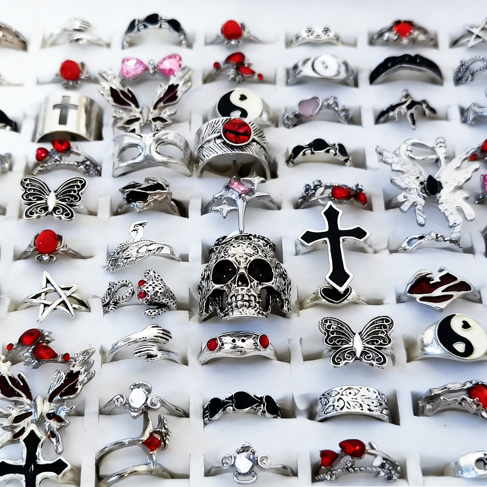  8/10/15/20Pieces Retro Gothi - Gothic Skull Ring incelemesi ve fiyatı