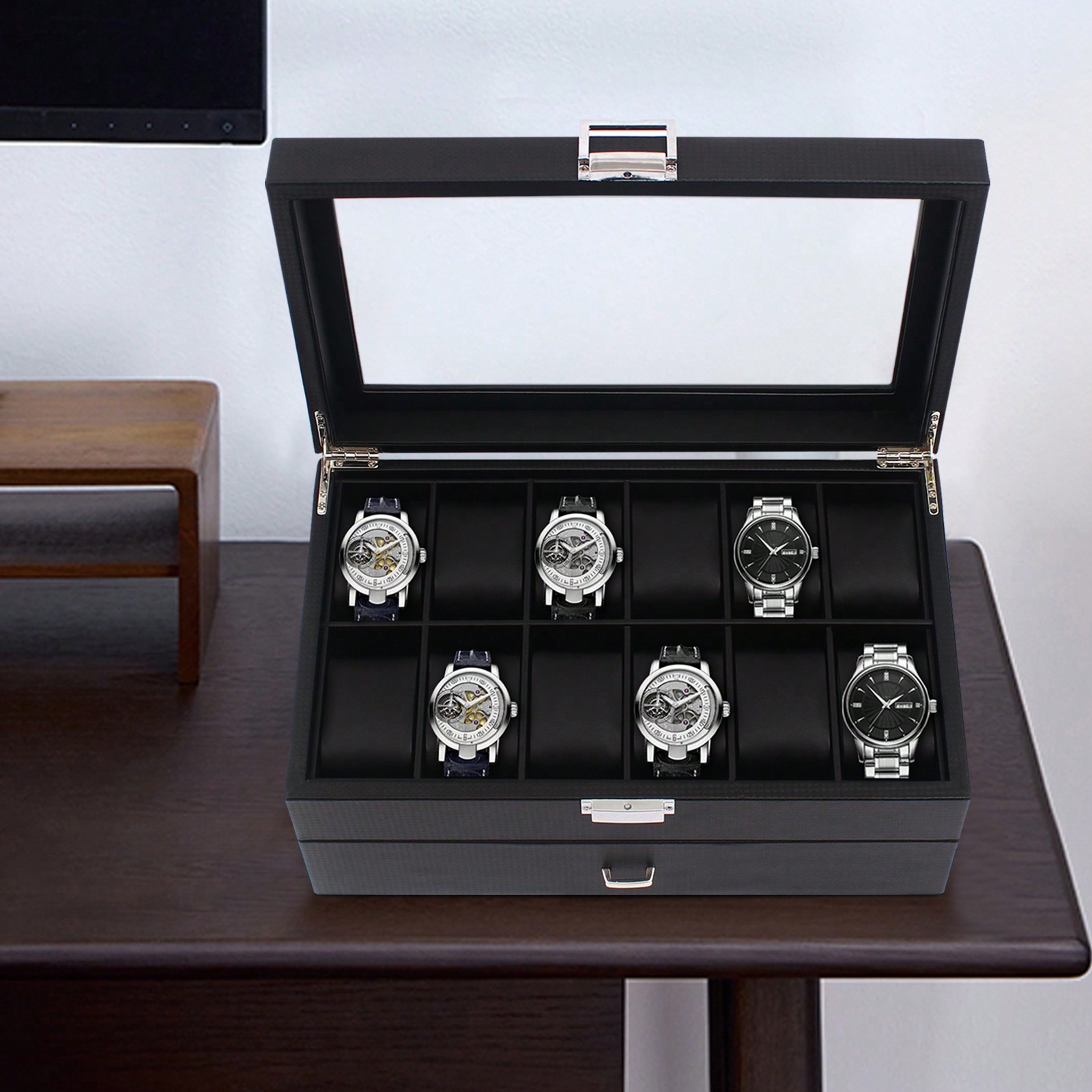 24 Slot Men Watch Display Case - Jewelry Box Organizer Watches incelemesi ve fiyatı