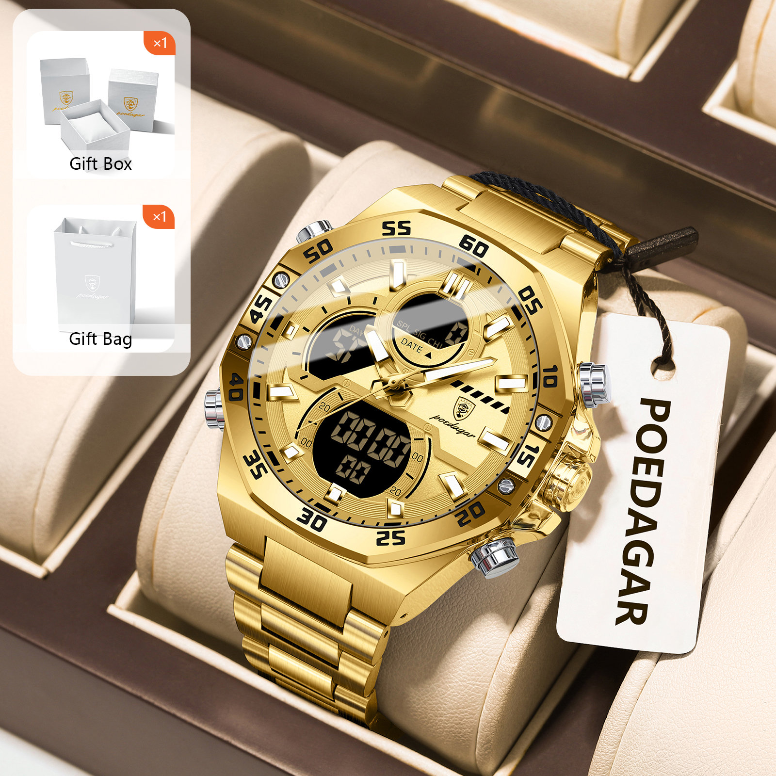 POEDAGAR Sport Men Watch LED W - Jewelry Watch incelemesi ve fiyatı