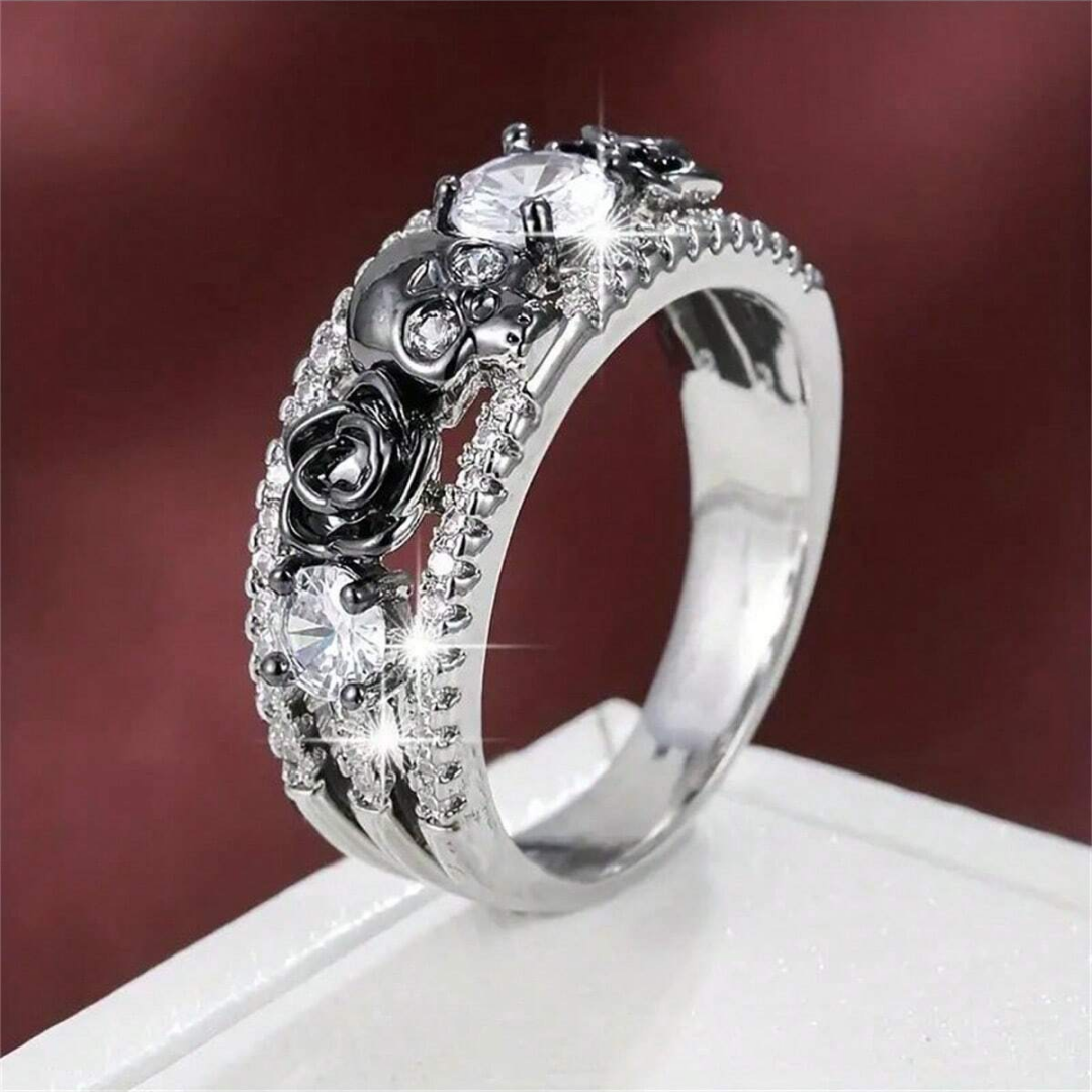 Punk Gun Black Color Women's Z - Gothic Skull Ring incelemesi ve fiyatı