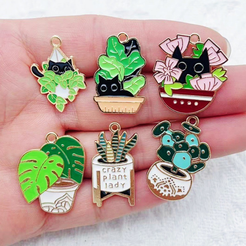 10pcs Cactus Plant Oil Drop Al - Jewelry & Watches Store incelemesi ve fiyatı