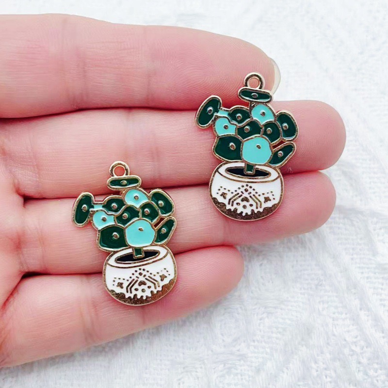 10pcs Cactus Plant Oil Drop Al - Jewelry & Watches Store incelemesi ve fiyatı