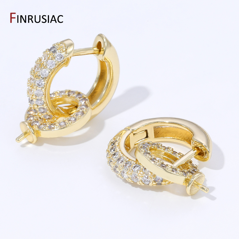 18K Gold Plated Brass Inlaid Z - Hoop Earrings incelemesi ve fiyatı