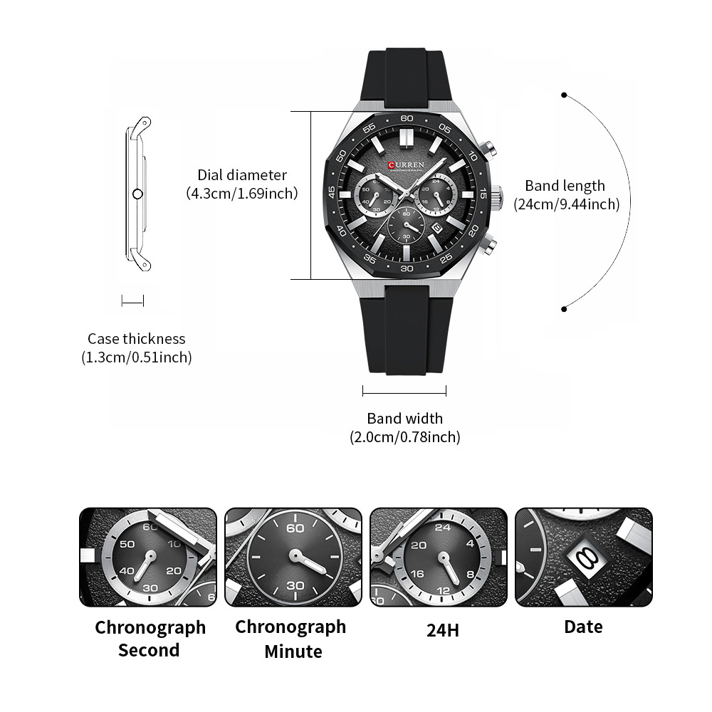 CURREN Fashion Casual Men Spor - Jewelry Watch incelemesi ve fiyatı