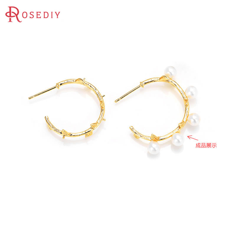 6PCS 18K Gold Color Brass with - Hoop Earrings incelemesi ve fiyatı
