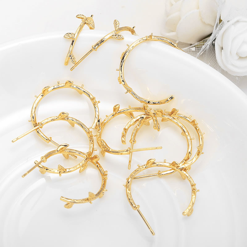 6PCS 18K Gold Color Brass with - Hoop Earrings incelemesi ve fiyatı