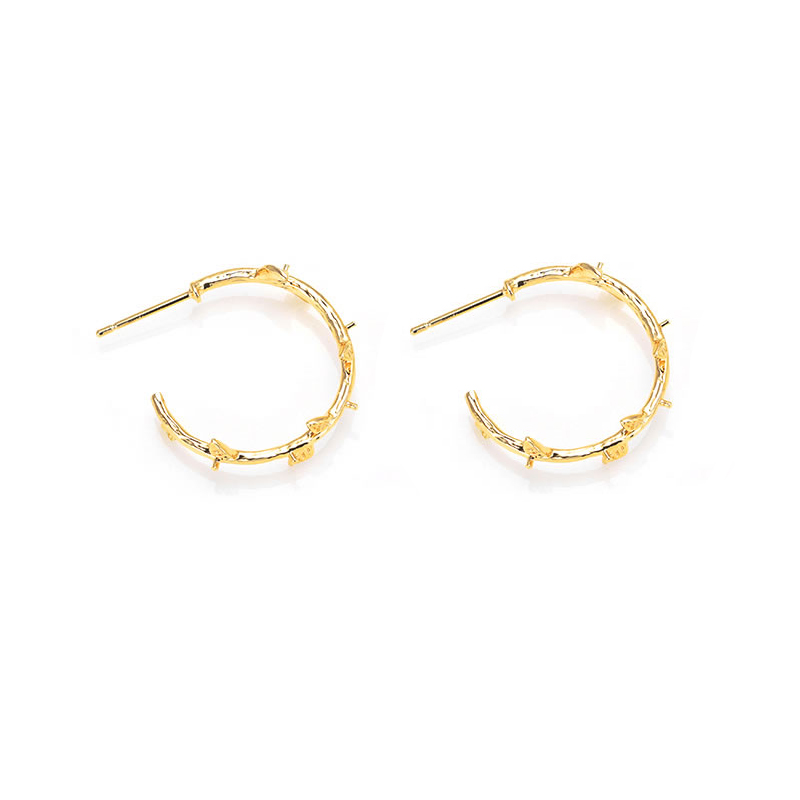 6PCS 18K Gold Color Brass with - Hoop Earrings incelemesi ve fiyatı