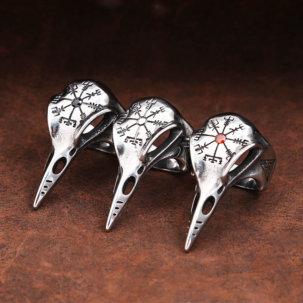 Gothic Vintage Odin Crow Skull - Gothic Skull Ring incelemesi ve fiyatı