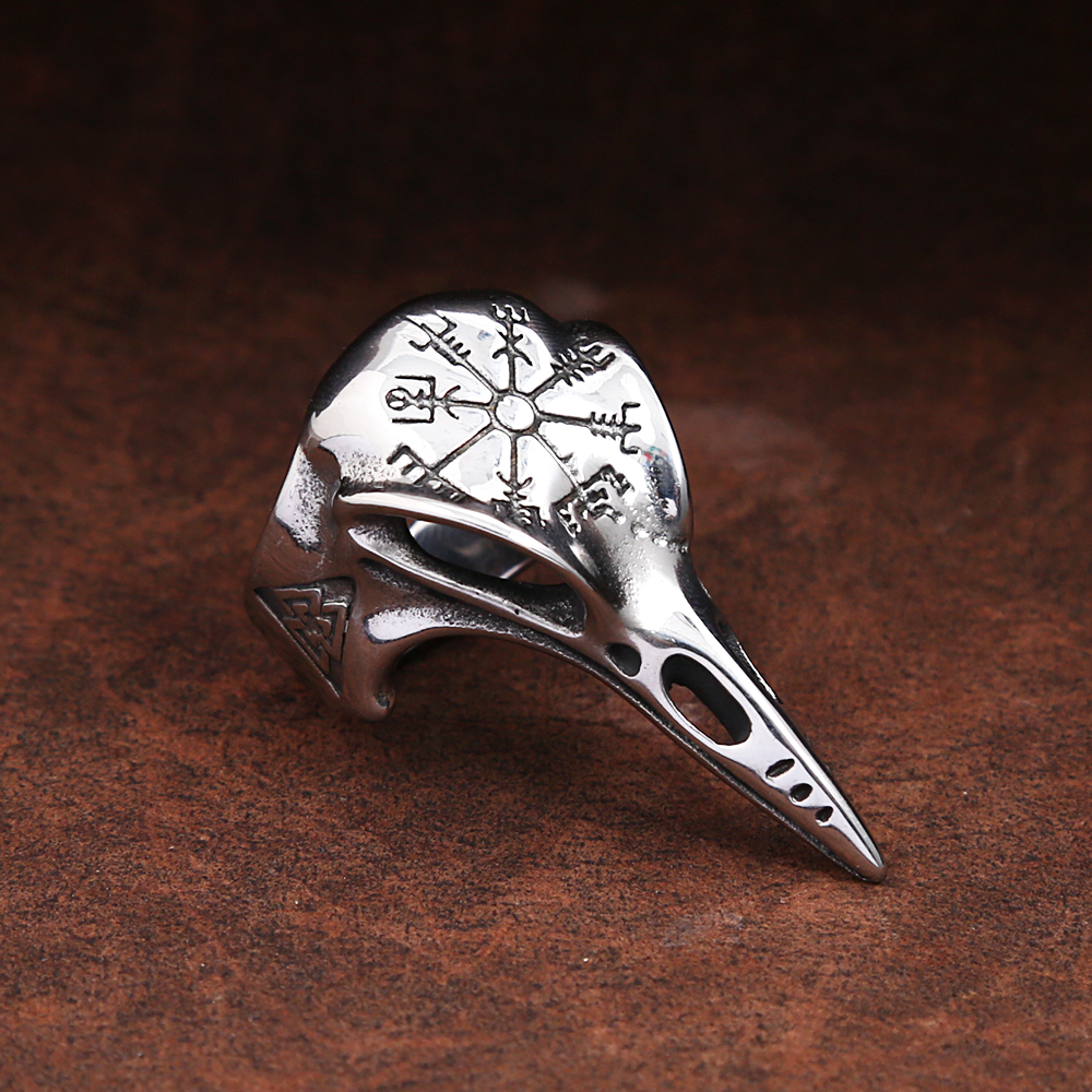 Gothic Vintage Odin Crow Skull - Gothic Skull Ring incelemesi ve fiyatı