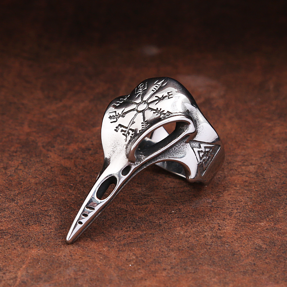 Gothic Vintage Odin Crow Skull - Gothic Skull Ring incelemesi ve fiyatı