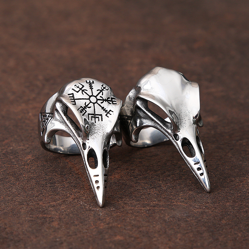 Gothic Vintage Odin Crow Skull - Gothic Skull Ring incelemesi ve fiyatı