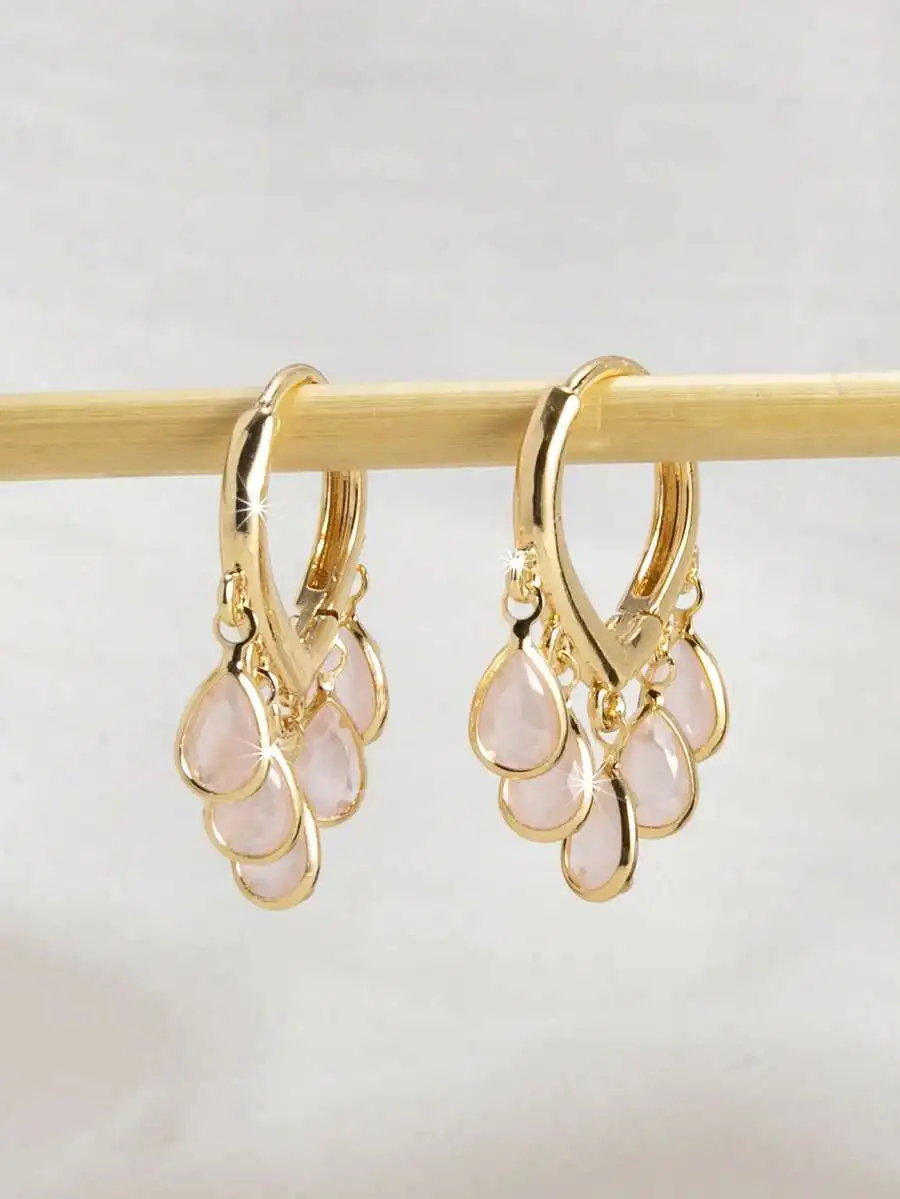 Elegant Gold Tone Teardrop Zir - Hoop Earrings incelemesi ve fiyatı