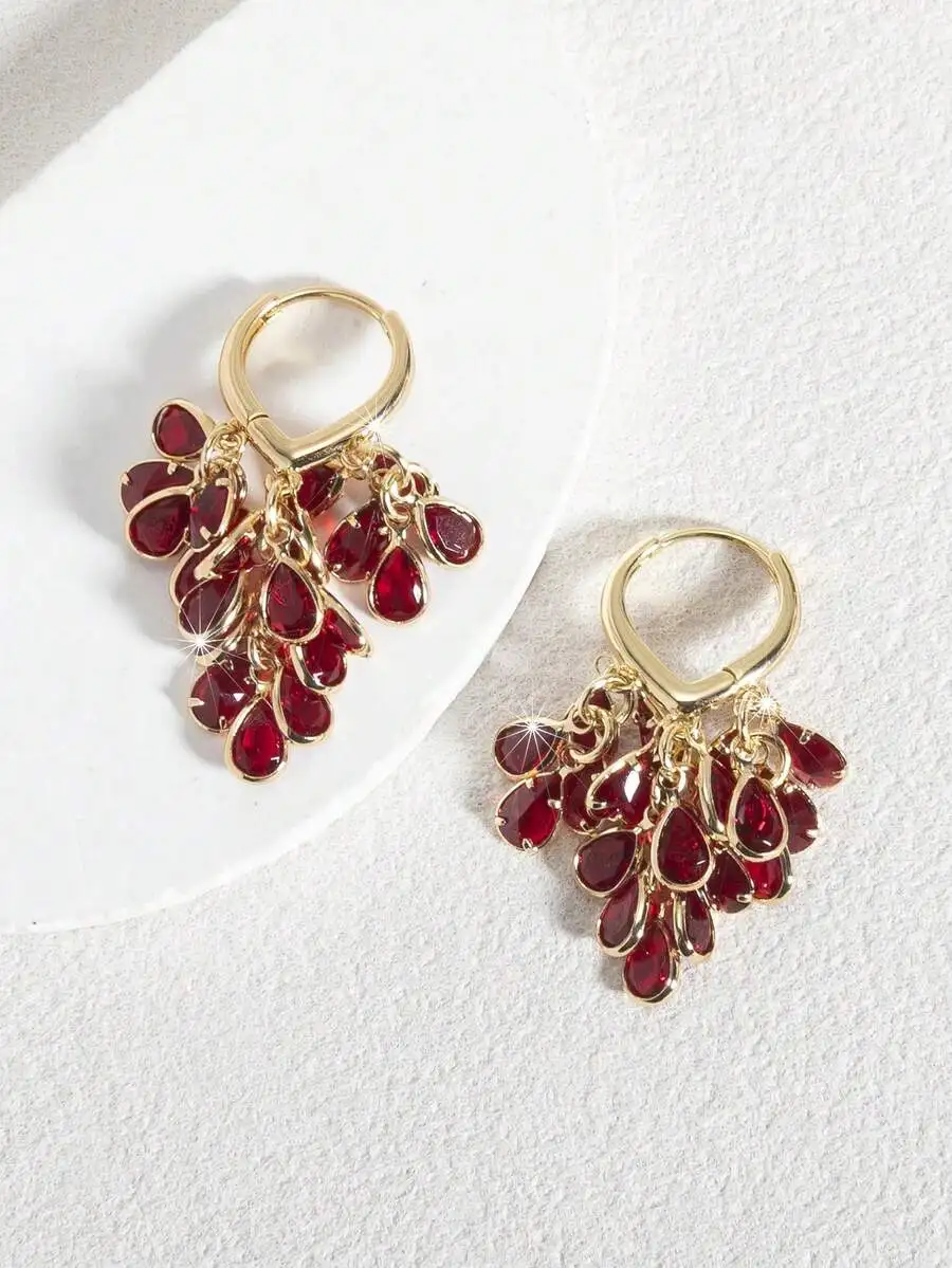 Elegant Gold Tone Teardrop Zir - Hoop Earrings incelemesi ve fiyatı