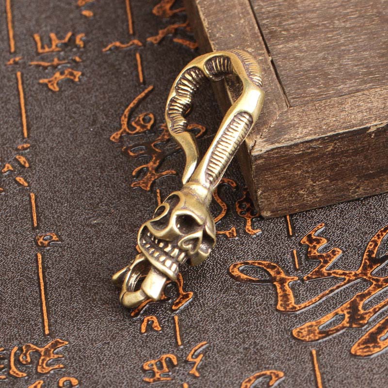 Solid Brass Keychain Skull Hea - Gothic Skull Ring incelemesi ve fiyatı