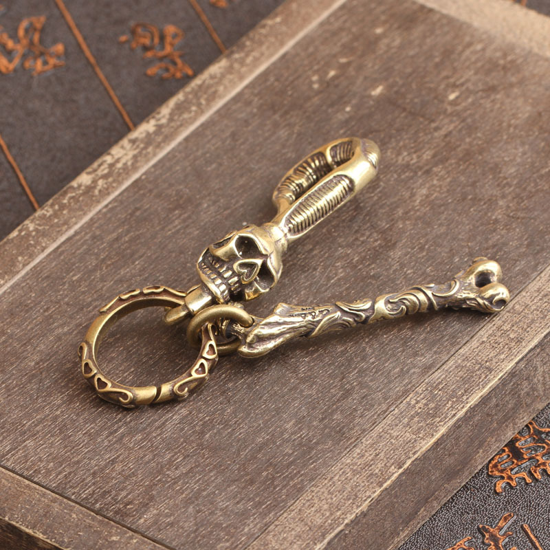 Solid Brass Keychain Skull Hea - Gothic Skull Ring incelemesi ve fiyatı