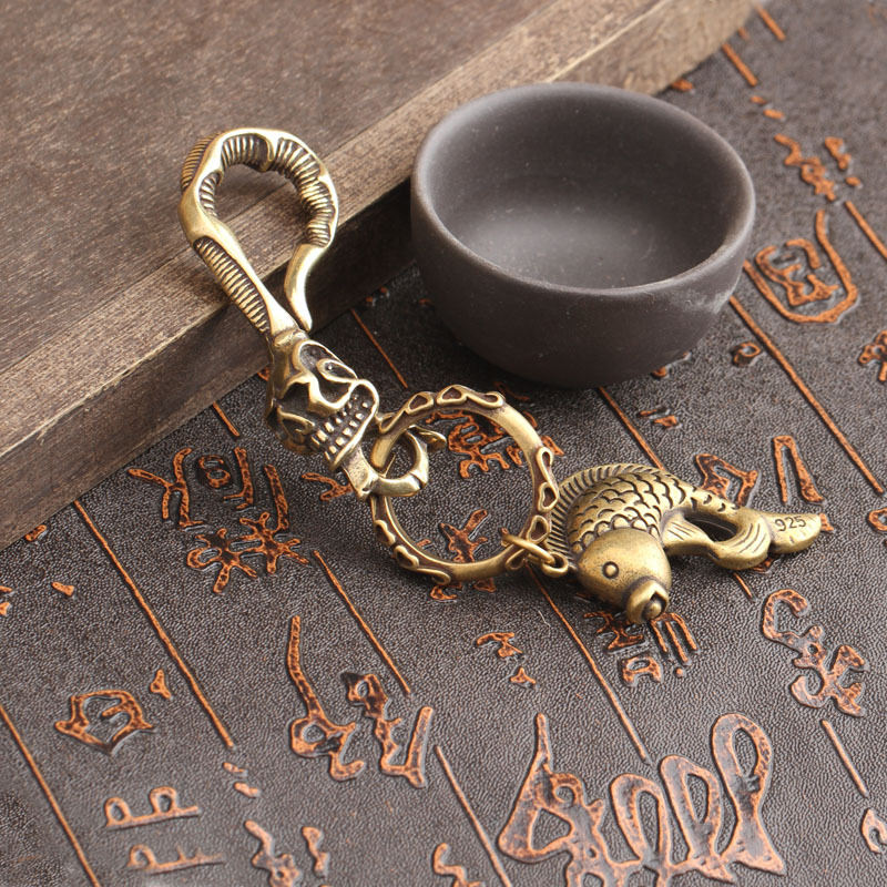 Solid Brass Keychain Skull Hea - Gothic Skull Ring incelemesi ve fiyatı