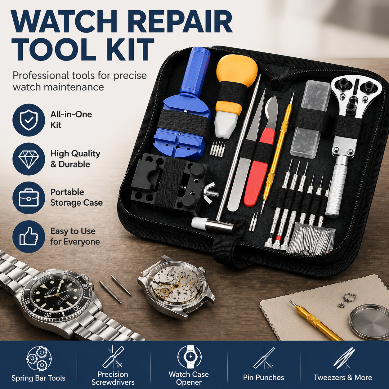 147pcs Watch Repair Tools Kit  - Jewelry Watches Brands incelemesi ve fiyatı